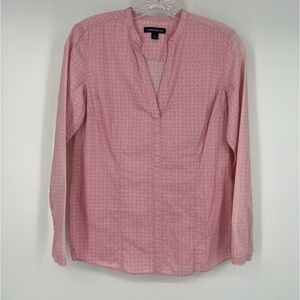 Lands' End Pink Button Down Blouse Women's XS 2-4